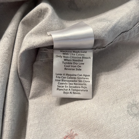 U35- Bruno Milano Modern Fit Gray Button Up Crab Pattern Shirt Size Large - Picture 8 of 10